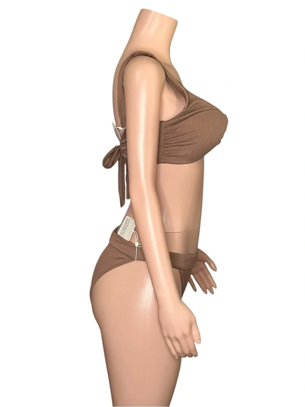 MONDAY SWIMWEAR Set Antigua Top (L) & Argentina Bottom (L) - Caramel Rib